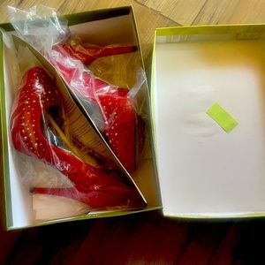 J. Renee Womens Red Starlet (Red Suede/Crystal ) 7.5M